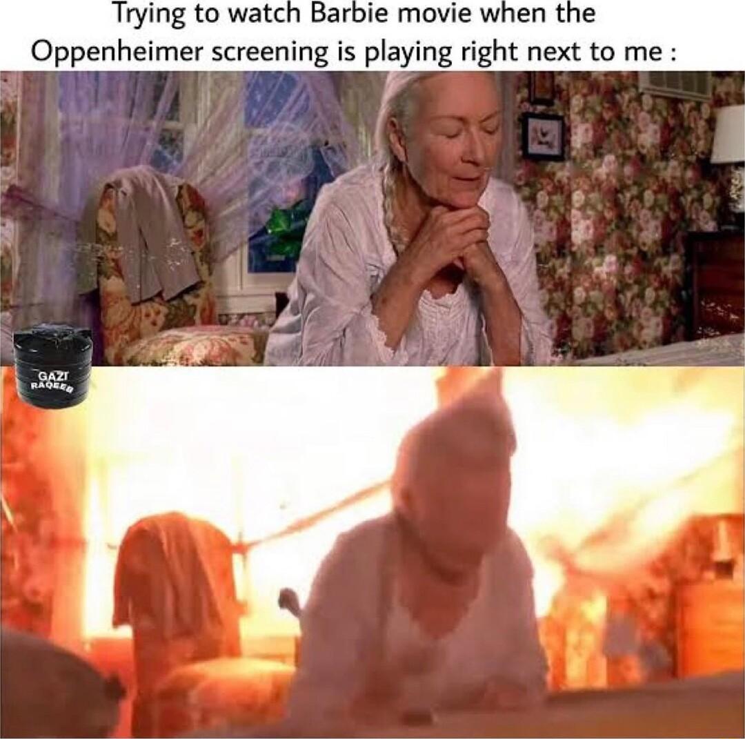 rying to watch Ba Oppenheimer screening is playing right next to me