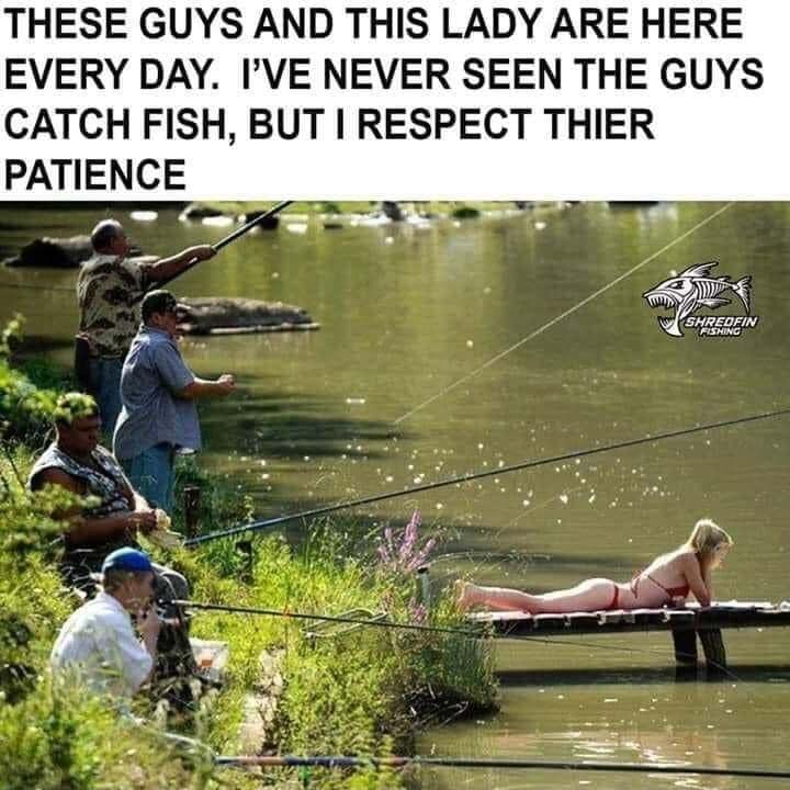 THESE GUYS AND THIS LADY ARE HERE EVERY DAY IVE NEVER SEEN THE GUYS CATCH FISH BUT RESPECT THIER PATIENCE i S Sy