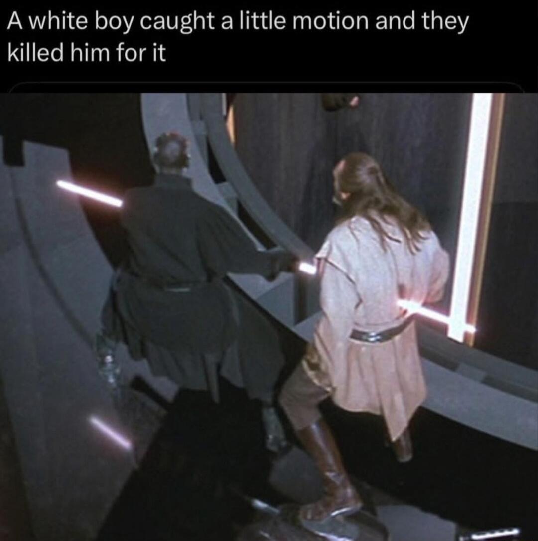 A white boy caught a little motion and they killed him for it