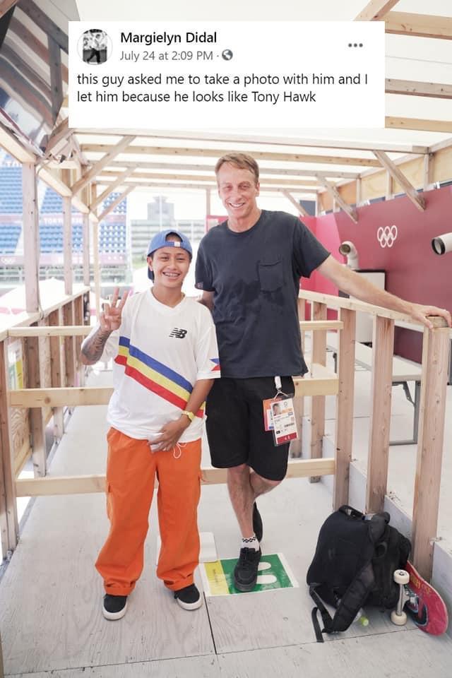 i Margielyn Didal 9PM Q July 24 at this guy asked me to take a photo with him and K let him because he looks like Tony Hawk