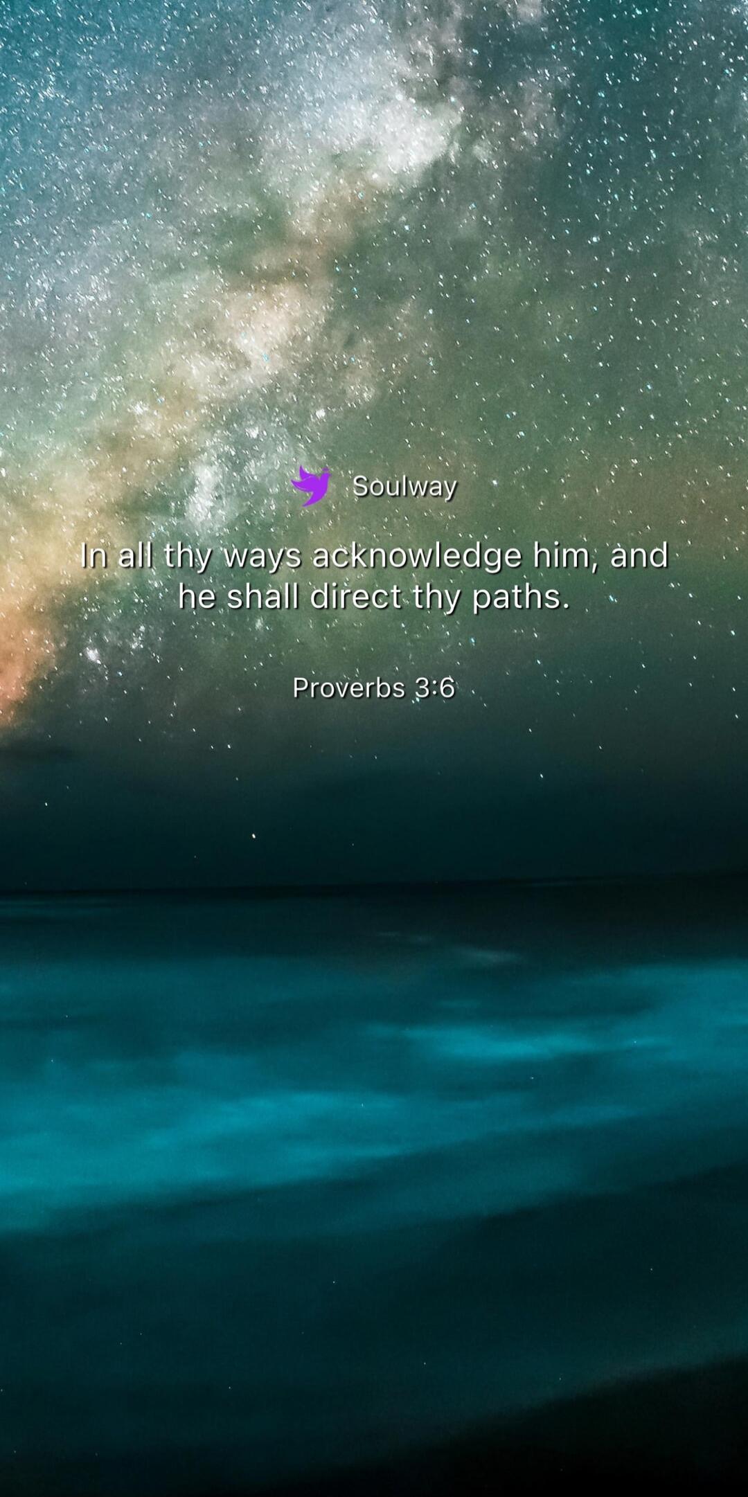 Soulway In all thy ways acknowledge him, and he shall direct thy paths. Proverbs 3:6