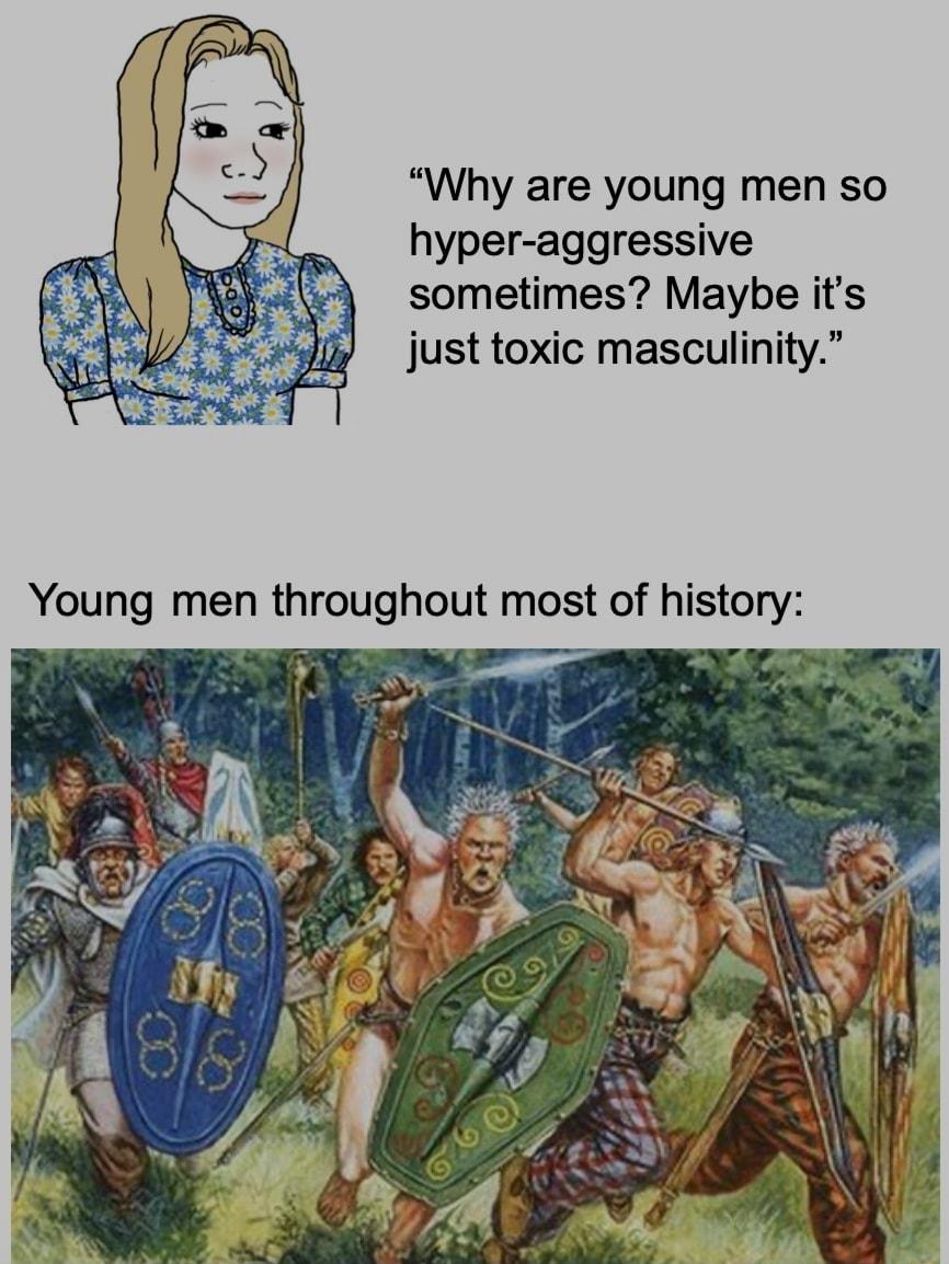 Why are young men so hyper aggressive sometimes Maybe its just toxic masculinity