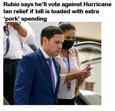 Rubio says hell vote against Hurricane lan relief if bill is loaded with extra gork spending s