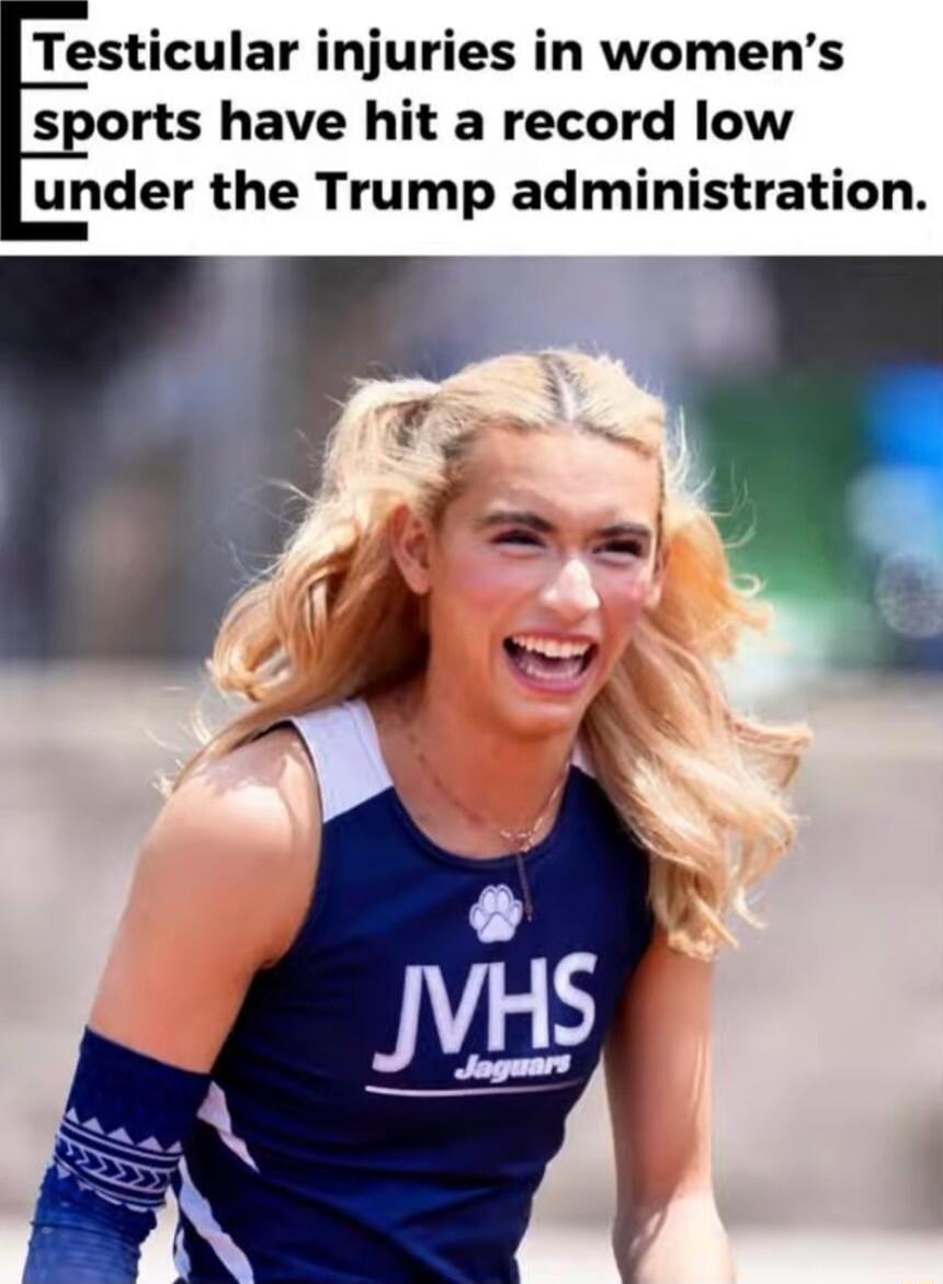 Testicular injuries in women's sports have hit a record low under the Trump administration.
