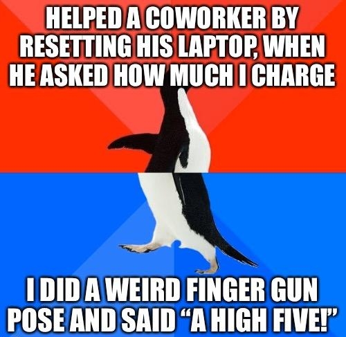 HELPEDAICOWORKER BY RESETTINGHIS LAPTOP WHEN HEASKEDHOW MUCH CHARGE wwwwww