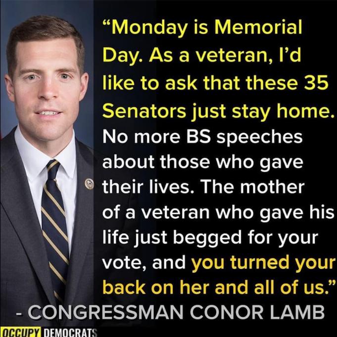 i o1 g e EYATER Y 10 T T g DAV RV TT o M e like to ask that these 35 Senators just stay home ol g1 L SIS o TTTol I15 oZo01 Te1IRVY sTo N FEAV their lives The mother of a veteran who gave his Y FE f oYYeeTe R Y Ye1ig N o SE 1a e RYeIUR s T RYe0 5 back on her and all of us B0 c13535 VAN N o 0 s J WAV Y 2 TR DEMOCRATS