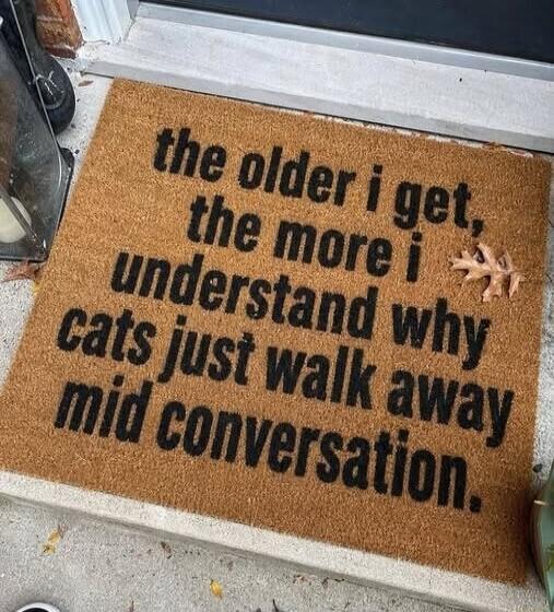 the older i get, the more i understand why cats just walk away mid conversation.