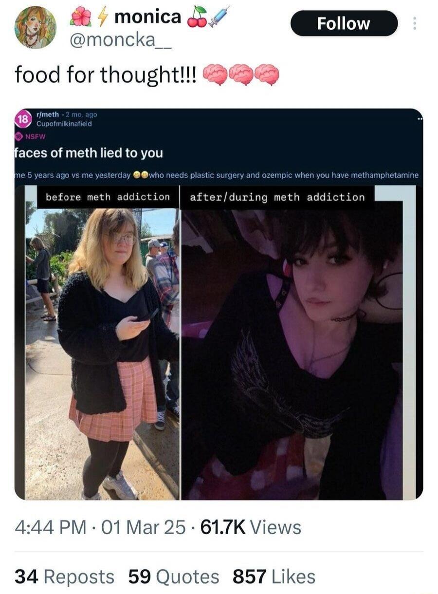 food for thought!!! faces of meth lied to you before meth addiction after/during meth addiction