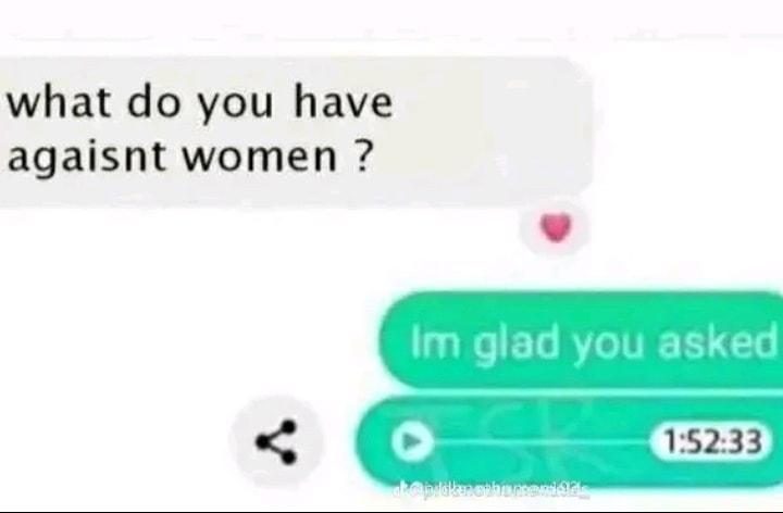 what do you have agaisnt women