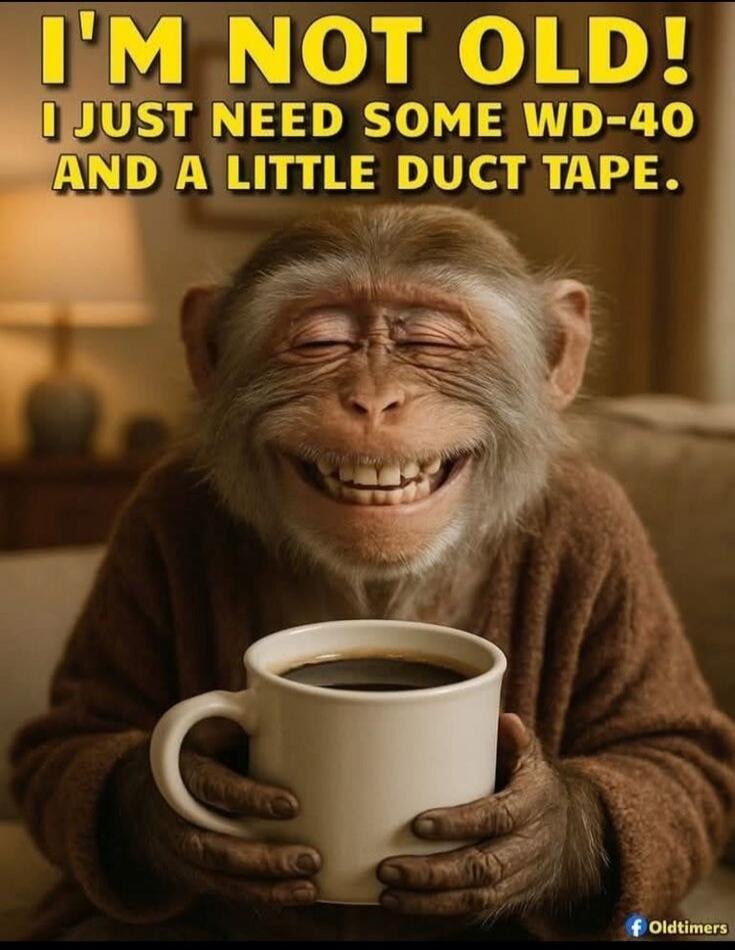 I'M NOT OLD! I JUST NEED SOME WD-40 AND A LITTLE DUCT TAPE.