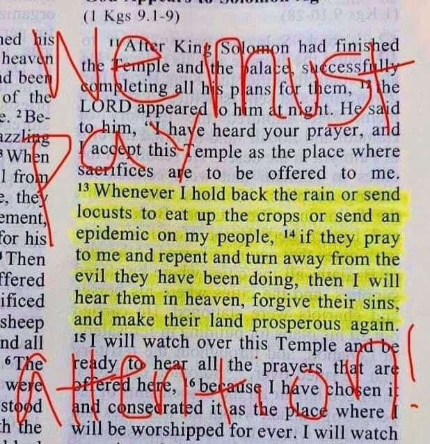 God Appears to Solomon (1 Kgs 9:1-9). After King Solomon had finished the Temple and the palace, successfully completing all his plans for them, the LORD appeared to him at night. He said to him, 