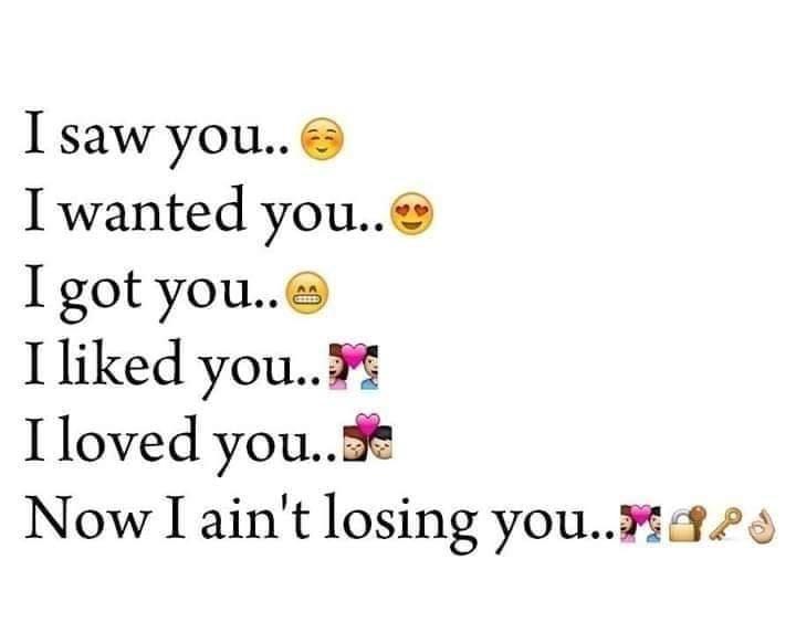 I saw you I wanted you I gotyou I liked you Iloved you5 Now L aint losing you 12