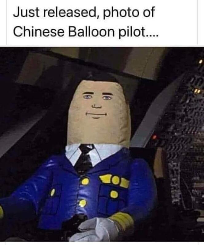 Just released photo of Chinese Balloon pilot