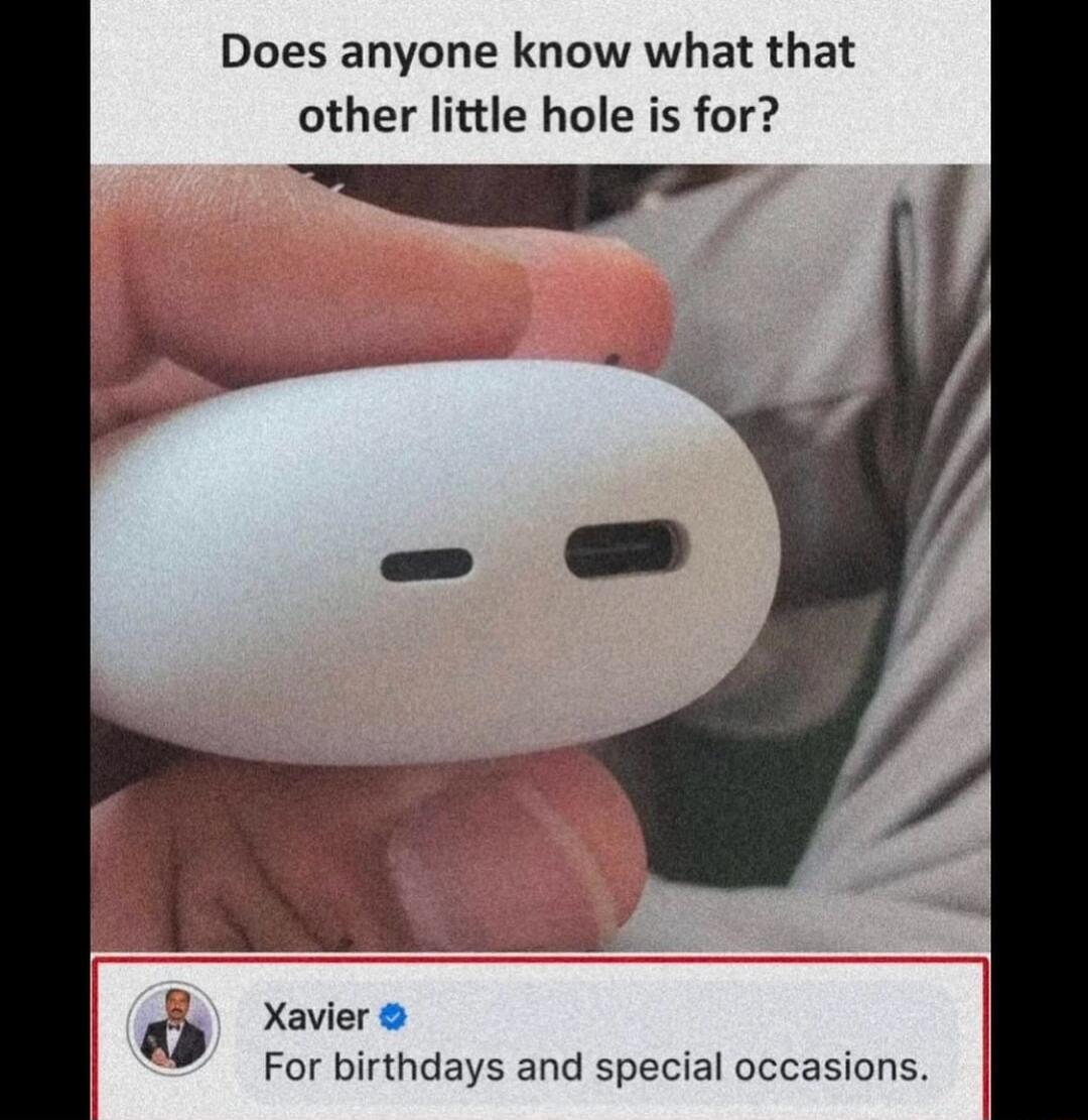 Does anyone know what that other little hole is for Xavier For birthdays and special occasions