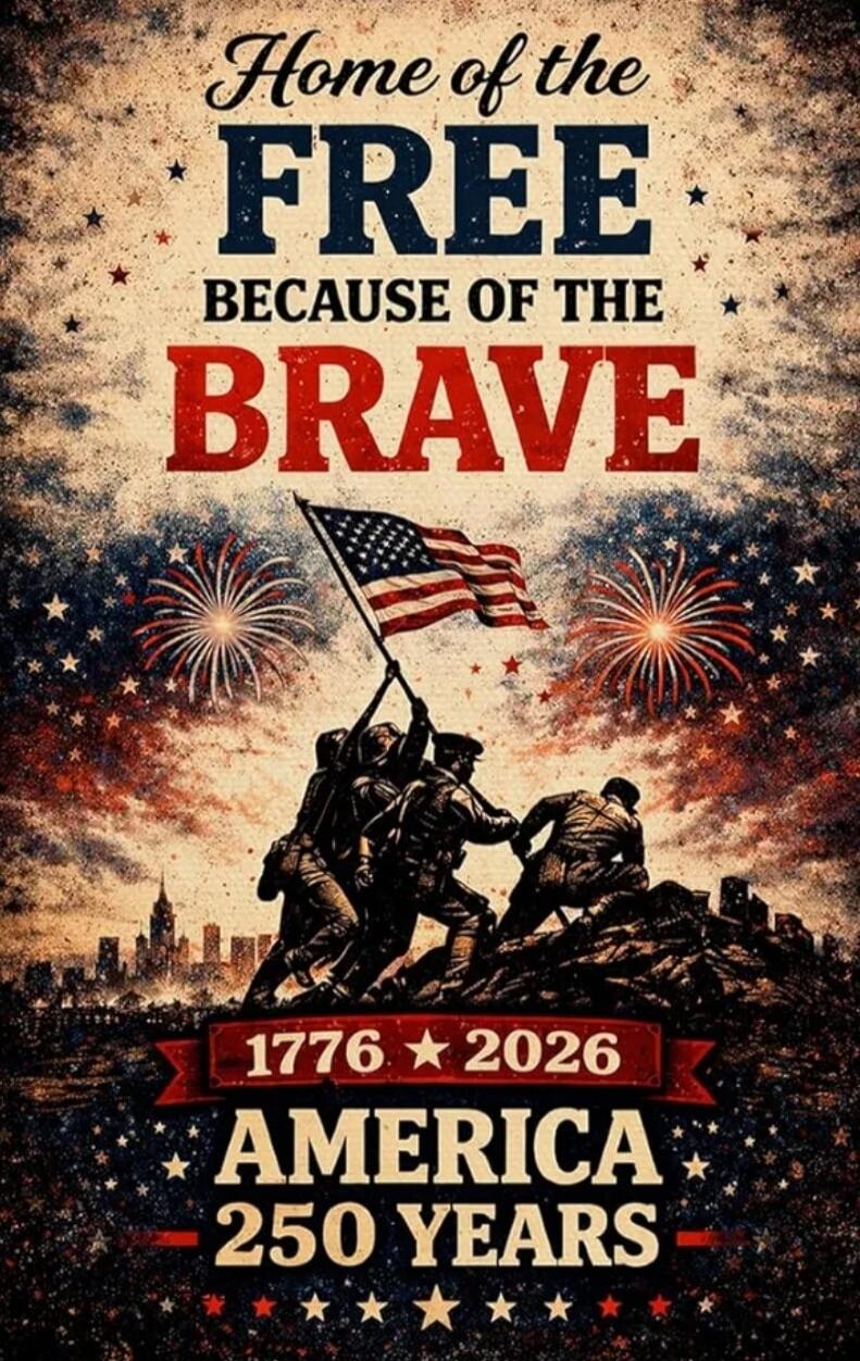 Home of the FREE BECAUSE OF THE BRAVE 1776 * 2026 AMERICA 250 YEARS
