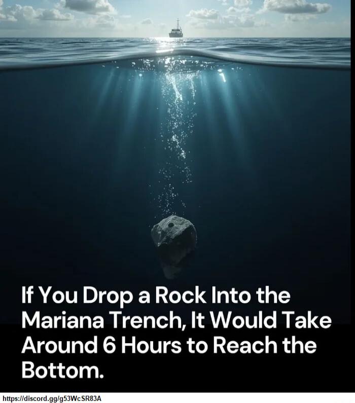 If You Drop a Rock Into the Mariana Trench, It Would Take Around 6 Hours to Reach the Bottom.