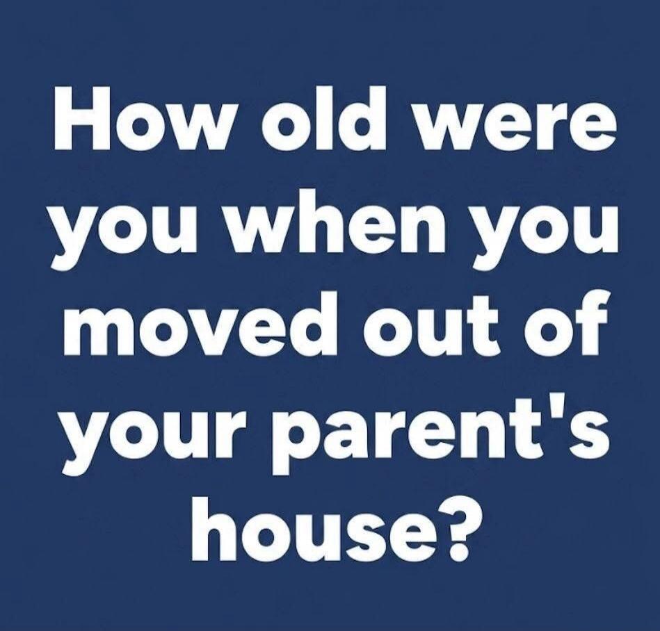 How old were you when you moved out of your parent's house?