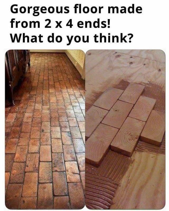 Gorgeous floor made from 2 x 4 ends What do you think