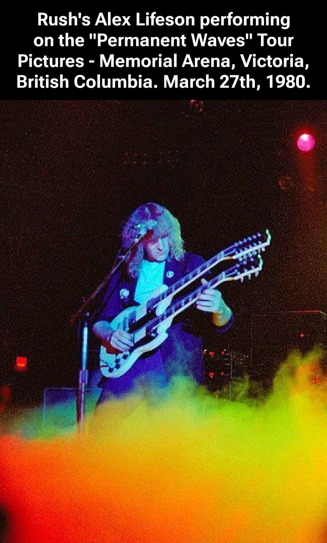 Rush's Alex Lifeson performing on the 