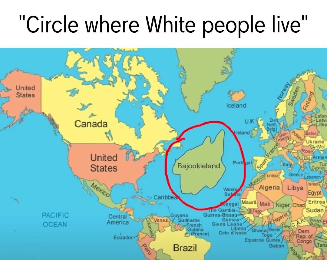 Circle where White people live lav o
