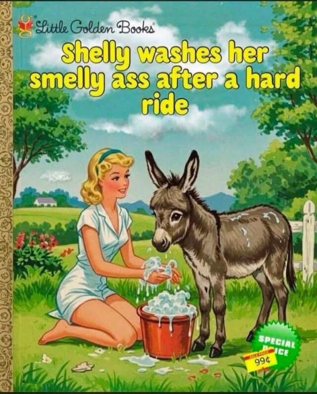 Little Golden Books Shelly washes her smelly ass after a hard ride SPECIAL PRICE 99¢
