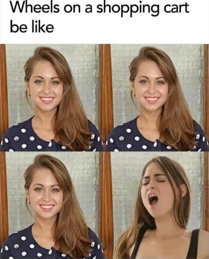 Wheels on a shopping cart be like