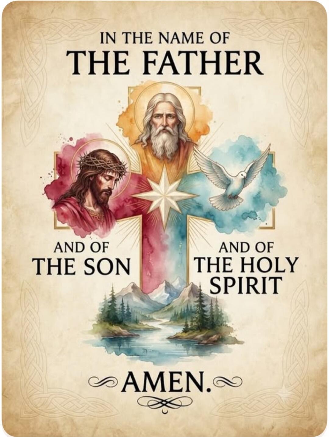 IN THE NAME OF THE FATHER AND OF THE SON AND OF THE HOLY SPIRIT AMEN.