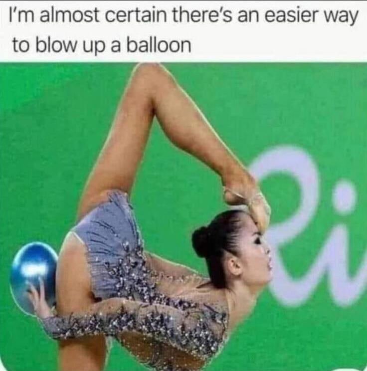I'm almost certain there's an easier way to blow up a balloon