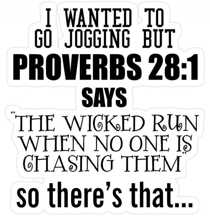 I WANTED TO GO JOGGING BUT PROVERBS 28:1 SAYS 