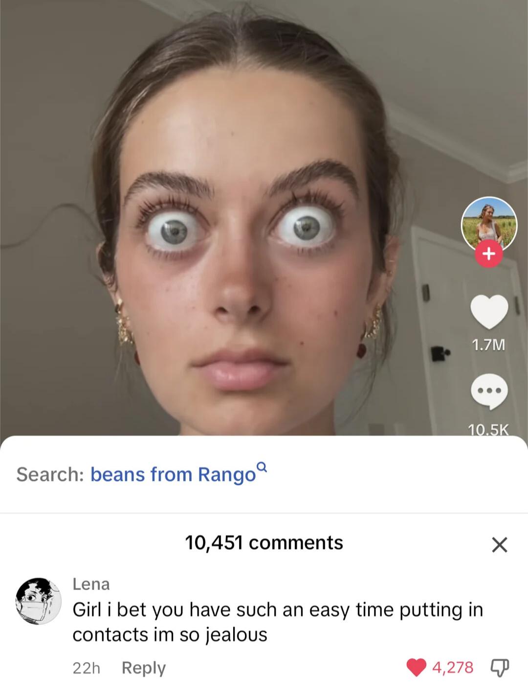ns from Rango 10451 comments Lena Girl i bet you have such an easy time putting in contacts im so jealous Reply 9128