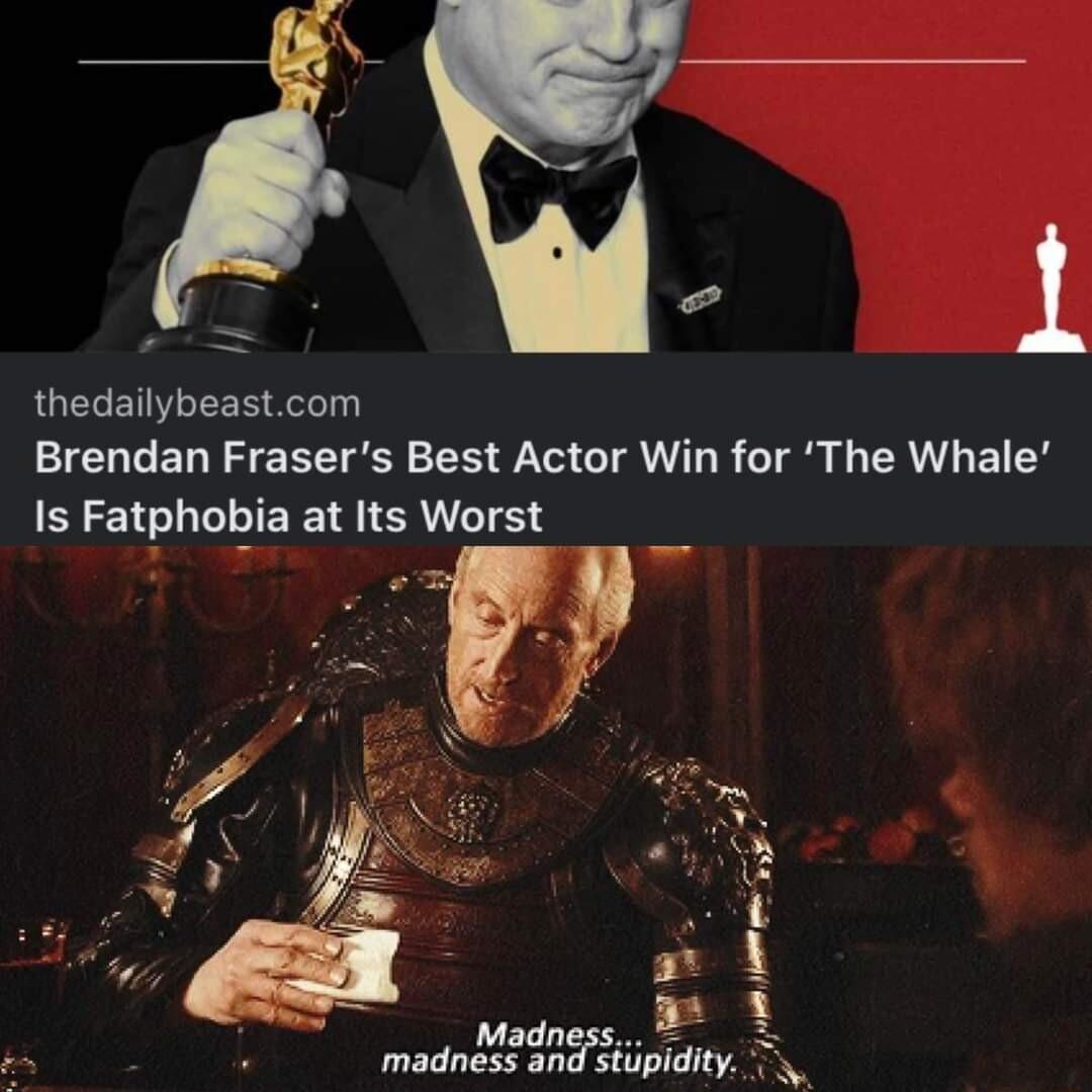 thedailybeastcom Brendan Frasers Best Actor Win for The Whale Is Fatphobia at Its Worst 3 e e T ane