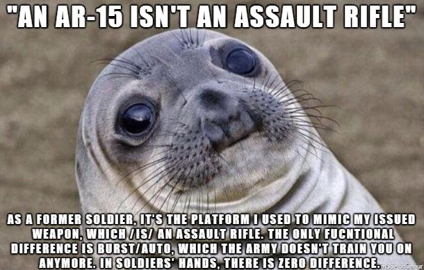 ANAR 15ISNT AN ASSAULT RIFLE COOLTTHSTTE Y Iyllllllflflllll LUSEDTOMIMIC WEAPONW ANTASSAULT