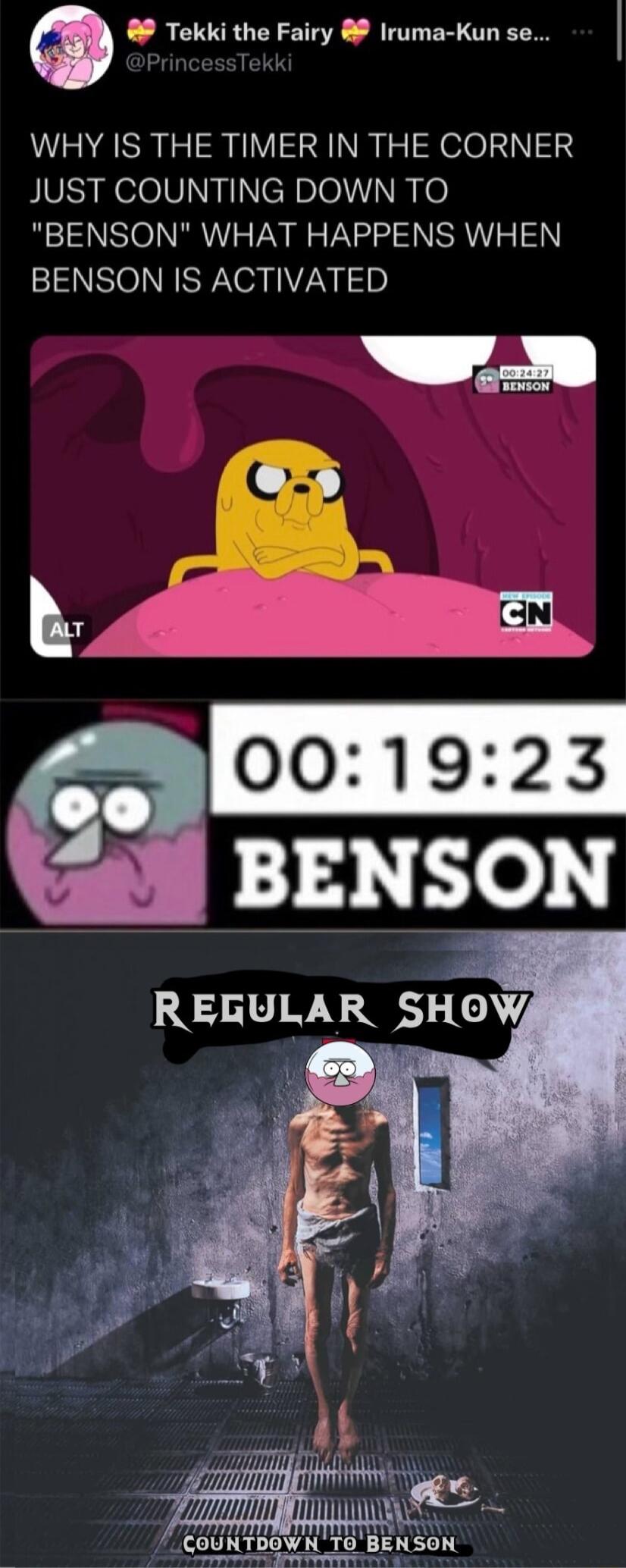89 Tekki the Fairy 8 Iruma Kun se WHY IS THE TIMER IN THE CORNER JUST COUNTING DOWN TO BENSON WHAT HAPPENS WHEN BENSON IS ACTIVATED b GN 001923 33 o REEULAR SHGW e COUNTDOWN