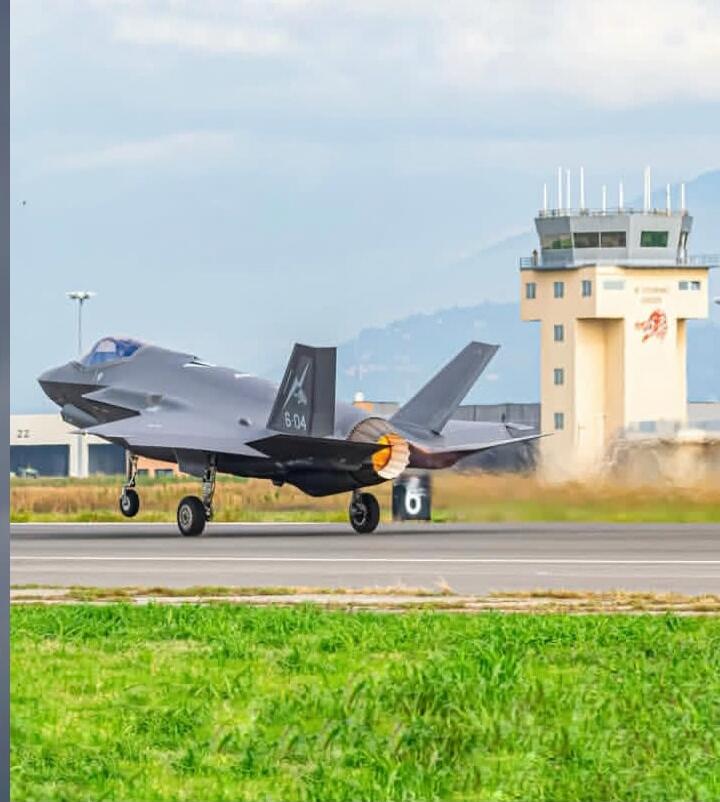 F-35 fighter jet taking off