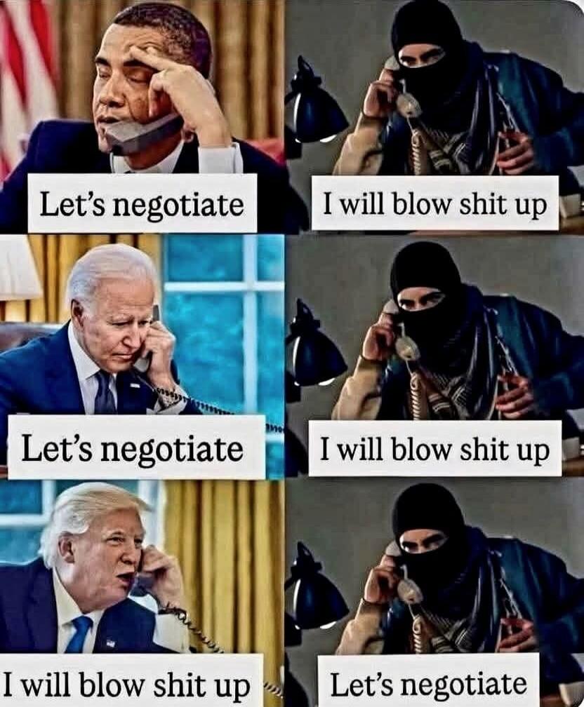 Let's negotiate I will blow shit up Let's negotiate I will blow shit up I will blow shit up Let's negotiate