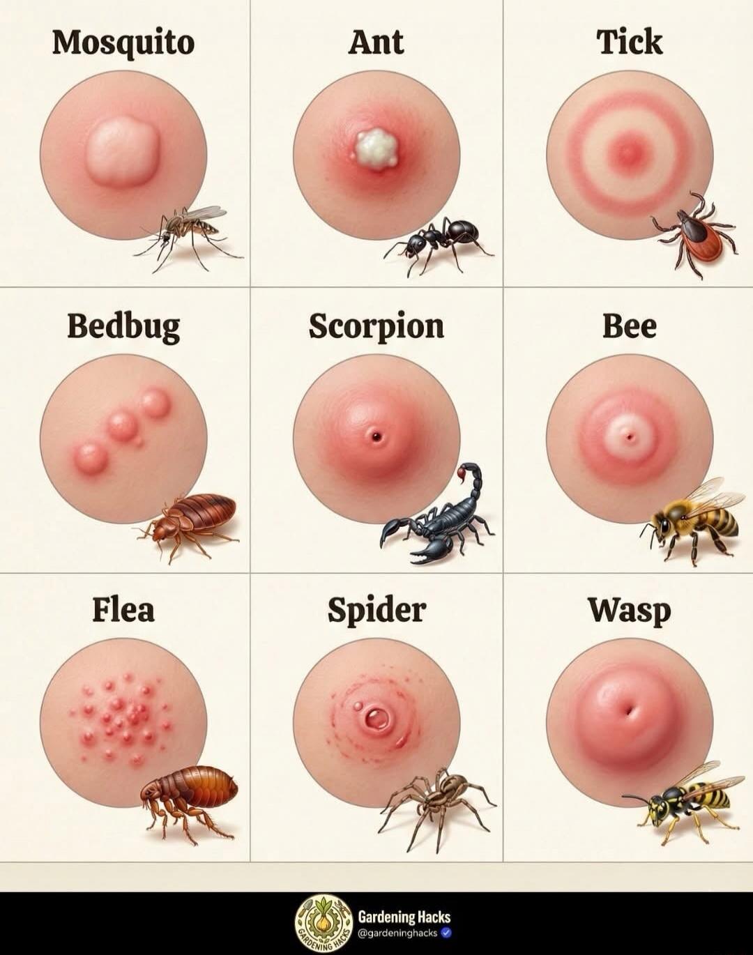 Mosquito, Ant, Tick, Bedbug, Scorpion, Bee, Flea, Spider, Wasp