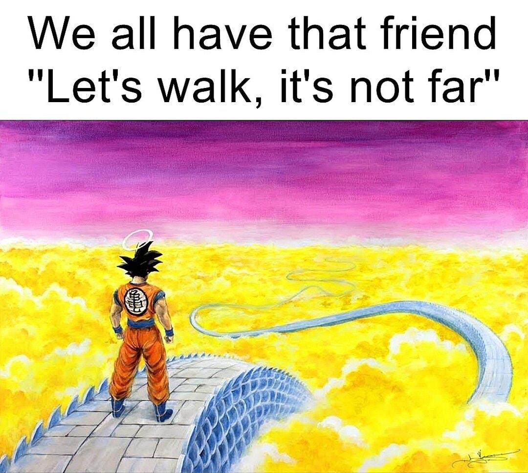We all have that friend Lets walk its not far