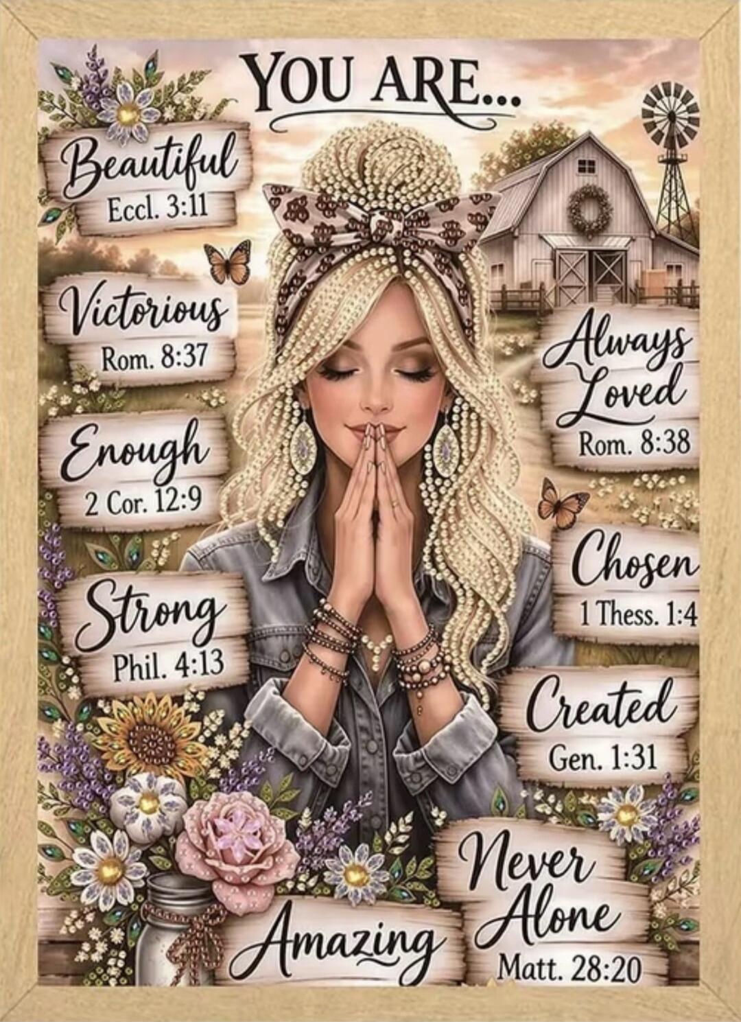 YOU ARE... Beautiful Eccl. 3:11 Victorious Rom. 8:37 Enough 2 Cor. 12:9 Strong Phil. 4:13 Always Loved Rom. 8:38 Chosen 1 Thess. 1:4 Created Gen. 1:31 Never Alone Matt. 28:20 Amazing
