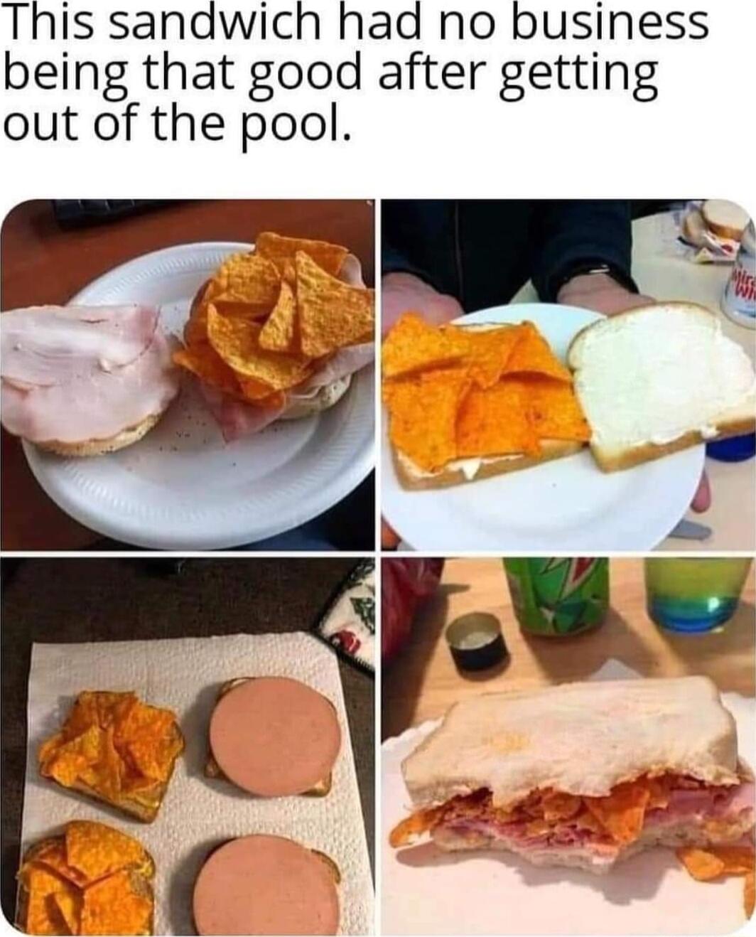 This sandwich had no business being that good after getting out of the pool