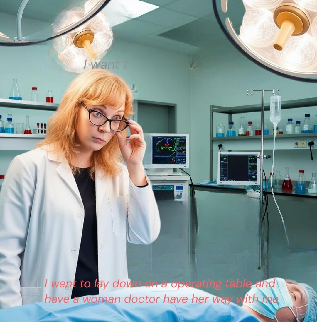 I want to lay down on an operating table and have a woman doctor have her way with me