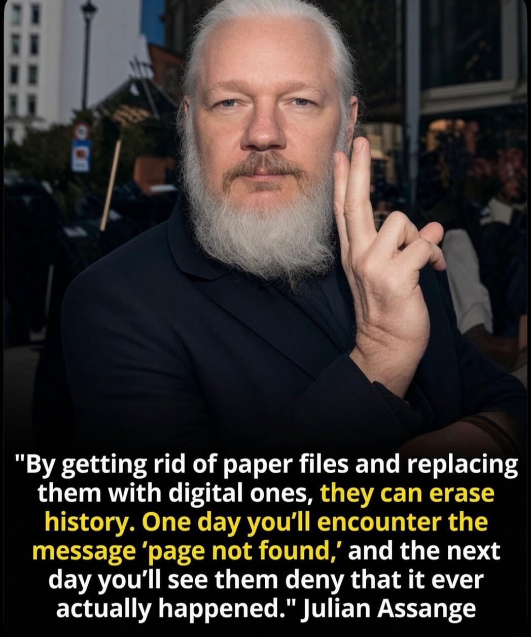 By getting rid of paper files and replacing them with digital ones, they can erase history. One day you'll encounter the message 'page not found,' and the next day you'll see them deny that it ever actually happened.
