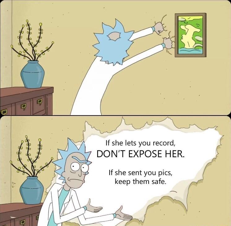 If she lets you record DONT EXPOSE HER If she sent you pics keep them safe