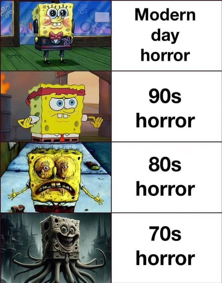 Modern day horror 90s horror 80s horror 70s horror