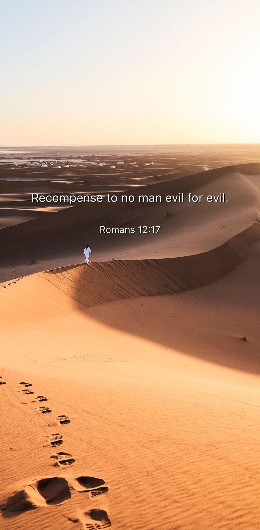 Recompense to no man evil for evil.
Romans 12:17