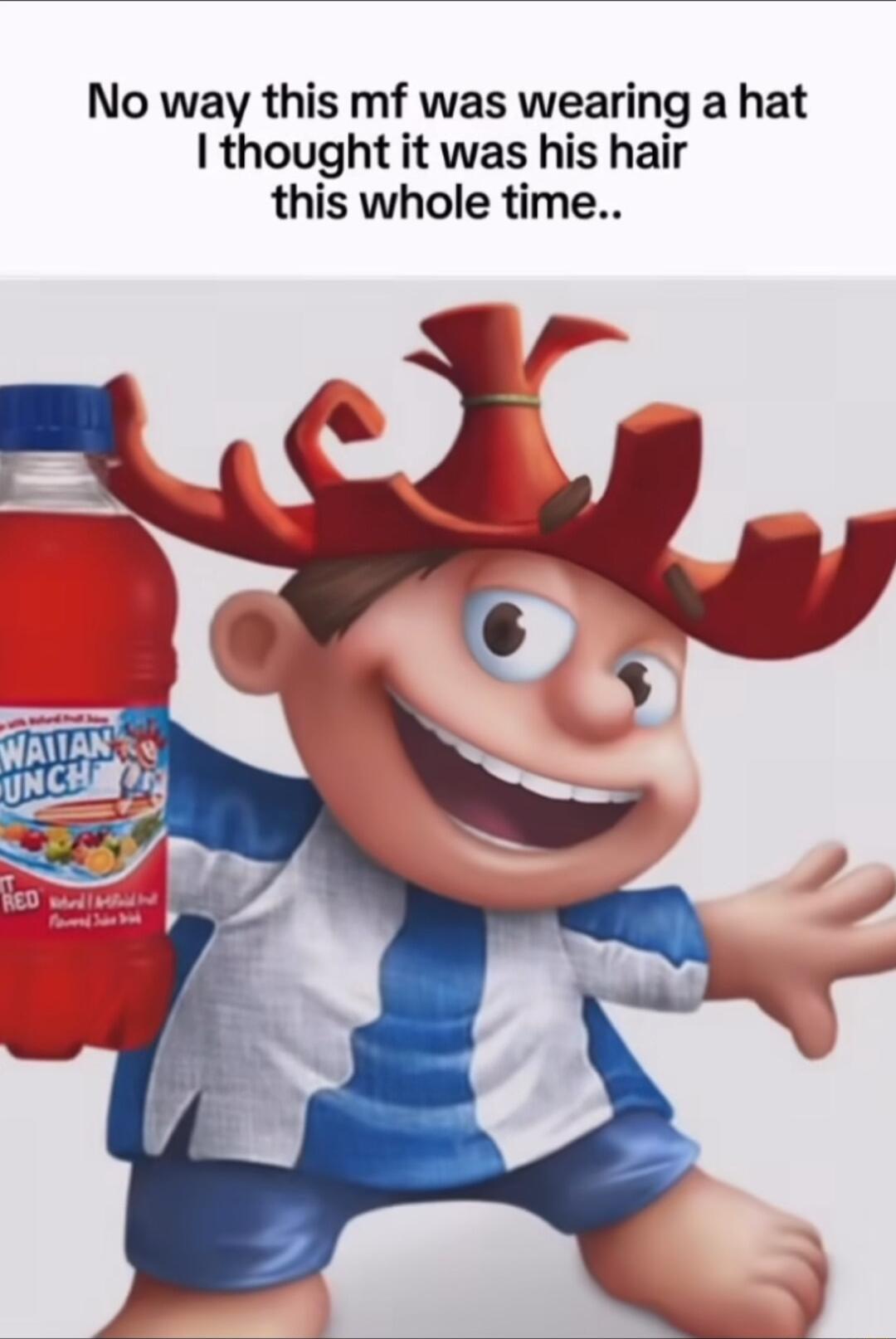 No way this mf was wearing a hat thought it was his hair this whole time