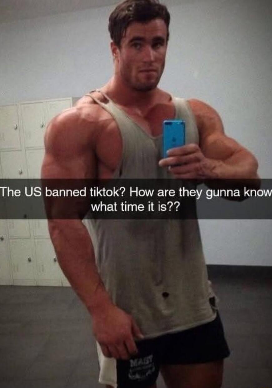 The US banned tiktok How are they gunna know what time it is l