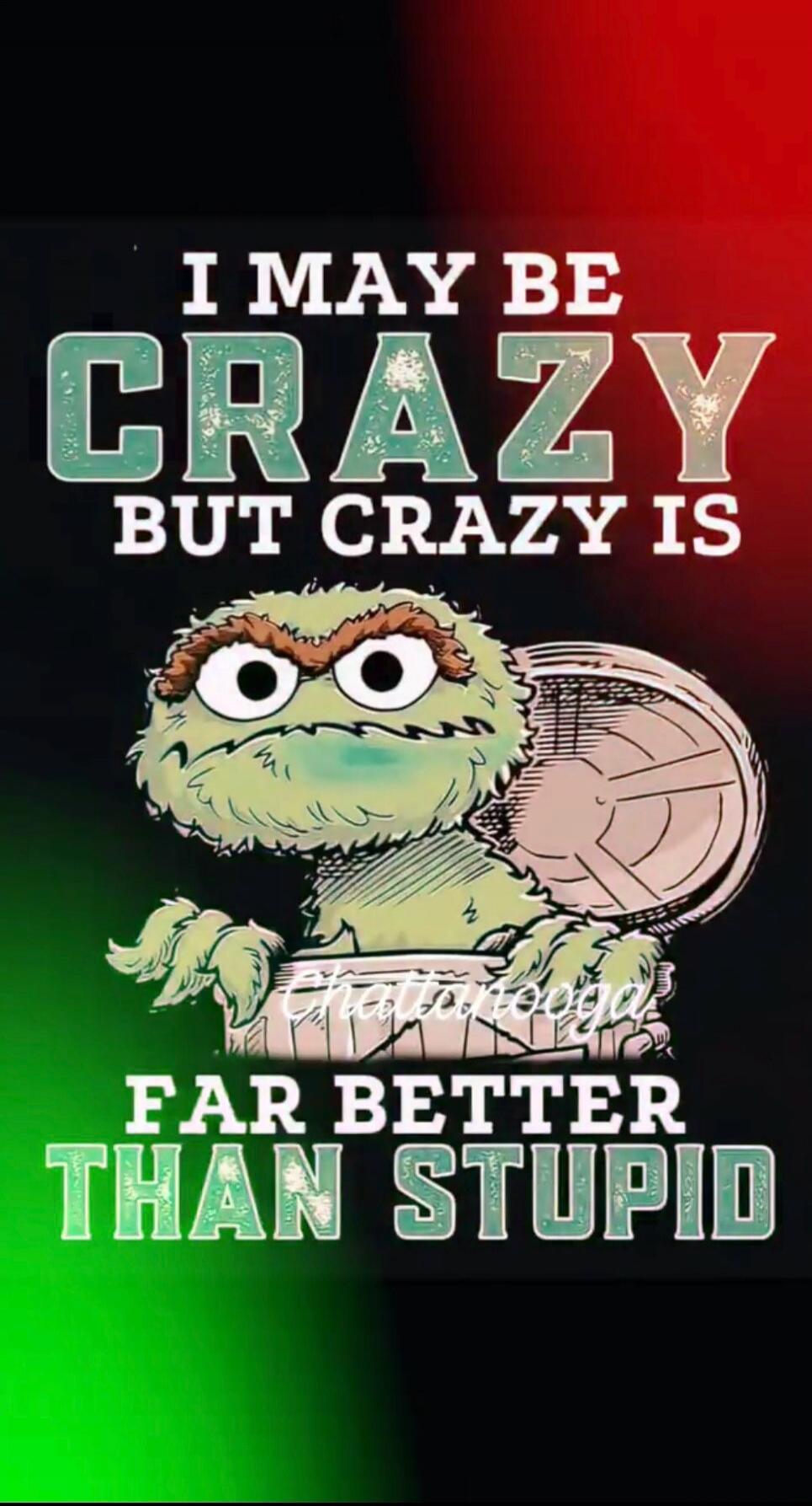 I MAY BE CRAZY BUT CRAZY IS FAR BETTER THAN STUPID