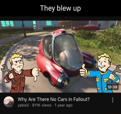 They blew up Why Are There No Cars in Fallout yaboiii 911K views 1 year ago