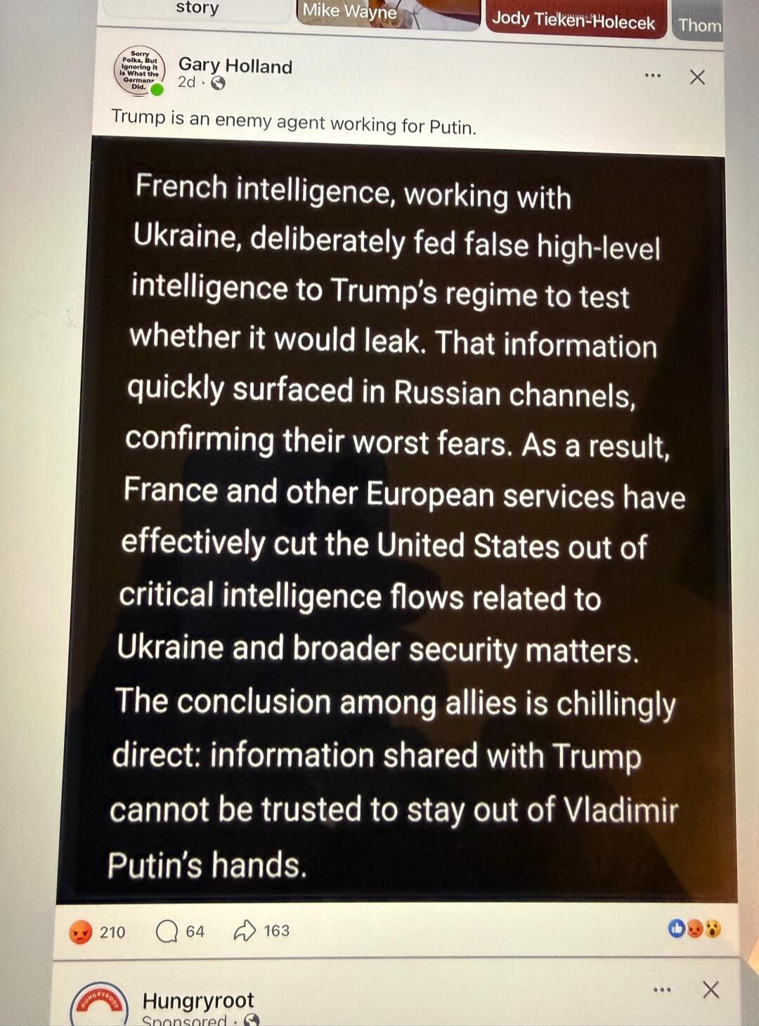 French intelligence, working with Ukraine, deliberately fed false high-level intelligence to Trump's regime to test whether it would leak. That information quickly surfaced in Russian channels, confirming their worst fears. As a result, France and other European services have effectively cut the United States out of critical intelligence flows rela