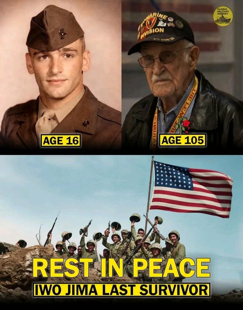 AGE 16 AGE 105 REST IN PEACE IWO JIMA LAST SURVIVOR